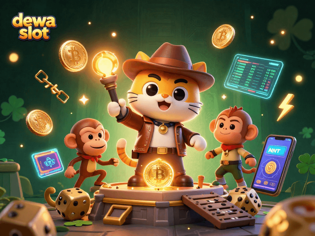 Experience thrilling action with the dewa slot as the explorer uncovers treasures surrounded by vibrant gaming elements.