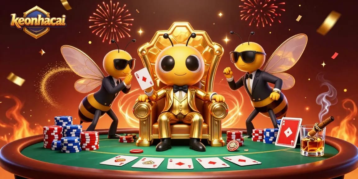 Engage in thrilling action with keonhacai's bumblebee mob boss and poker elements in a dynamic casino scene.