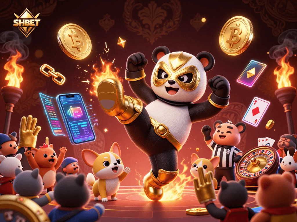 Engage with SHBET and experience thrilling casino adventures with our lively 3D illustration.