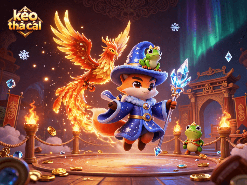 engage in exhilarating kèo nhà cái action with a wizard, phoenix, and enchanted elements