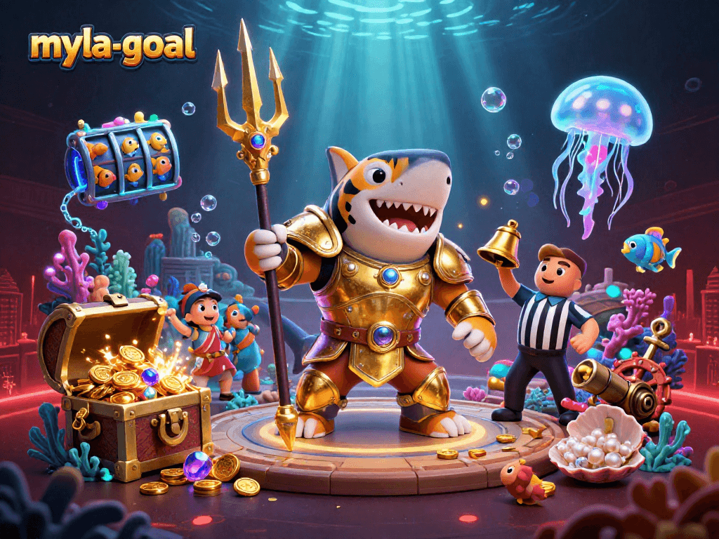 Experience thrilling gameplay in myla-goal with an underwater gladiator-themed adventure.