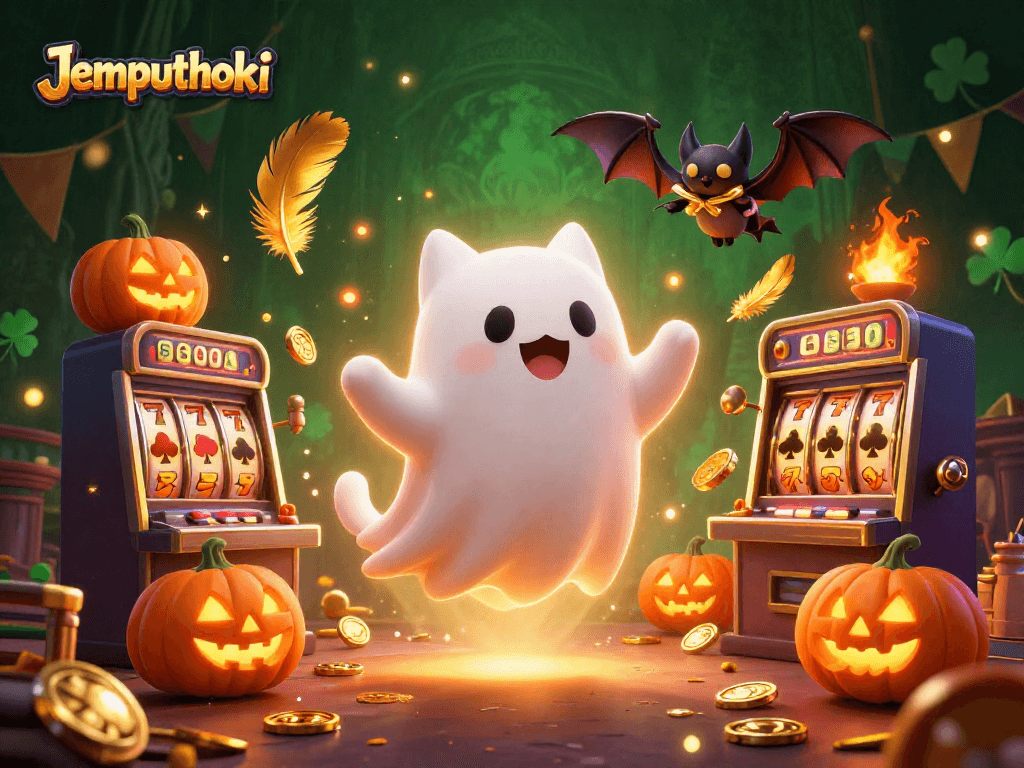 Join the fun at Jemputhoki with a friendly ghost cat and exciting slot reels!