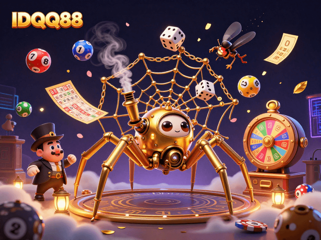 IDQQ88 offers dynamic lottery experiences with a steampunk twist in a vibrant casino scene.
