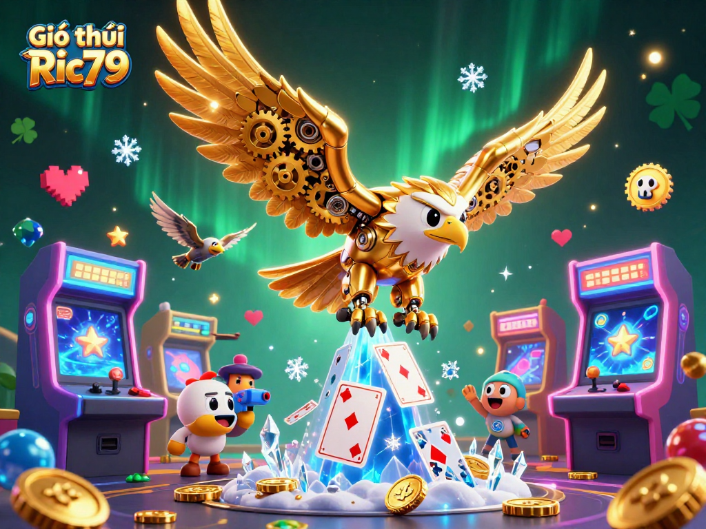 Experience thrilling gameplay with Giới thiệu Ric79's vibrant casino concepts featuring a cybernetic eagle.