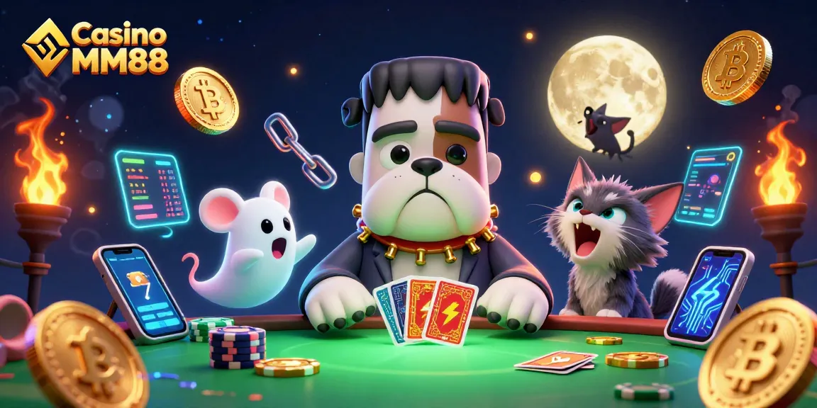 Experience thrilling Casino MM88 action with a 3D cartoon scene full of vibrant gaming elements.