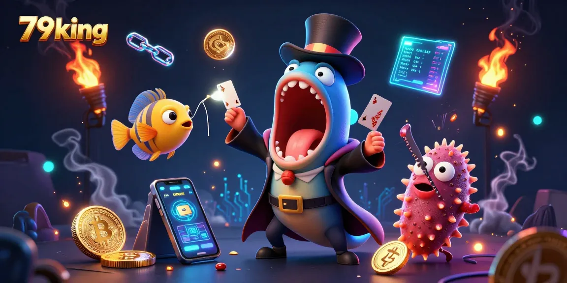 Engaging card tricks with 79king characters in a vibrant underwater casino scene.