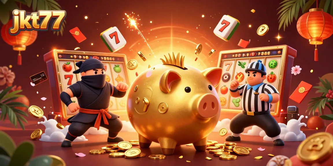 Permainan jkt77 menampilkan karakter lucu dengan simbol slot yang mengelilinginya.