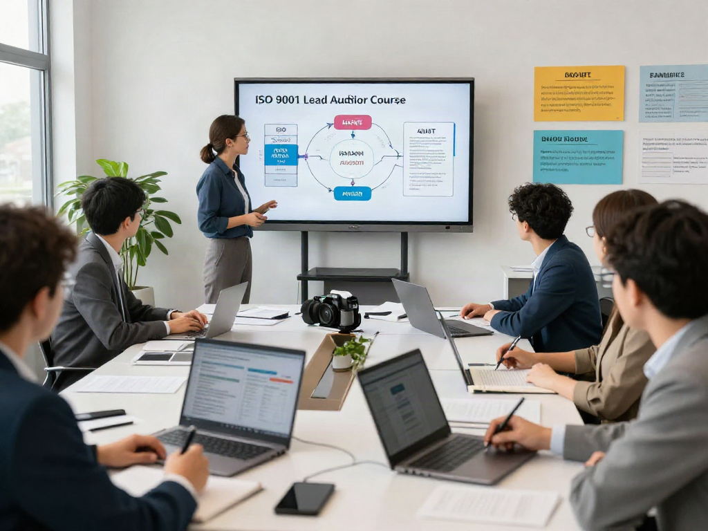 ISO 9001 Lead Auditor Course participants engaged in an interactive training session with expert guidance.