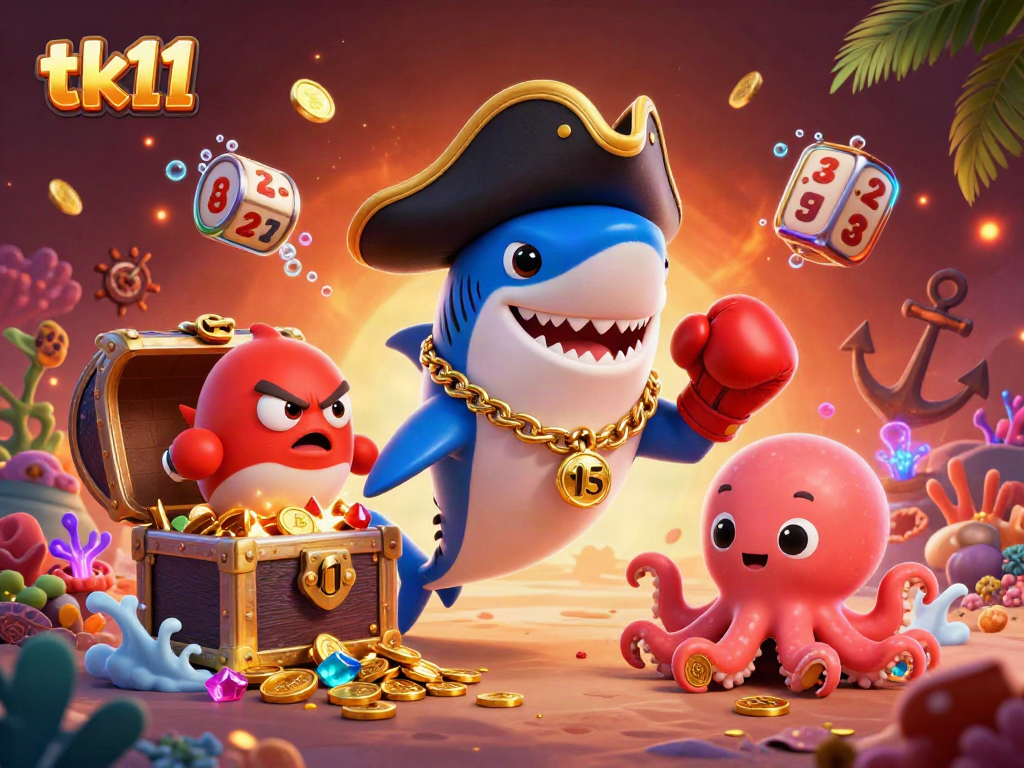 Engaging scene featuring exciting gambling elements with tk11-themed pirate characters and slot reels