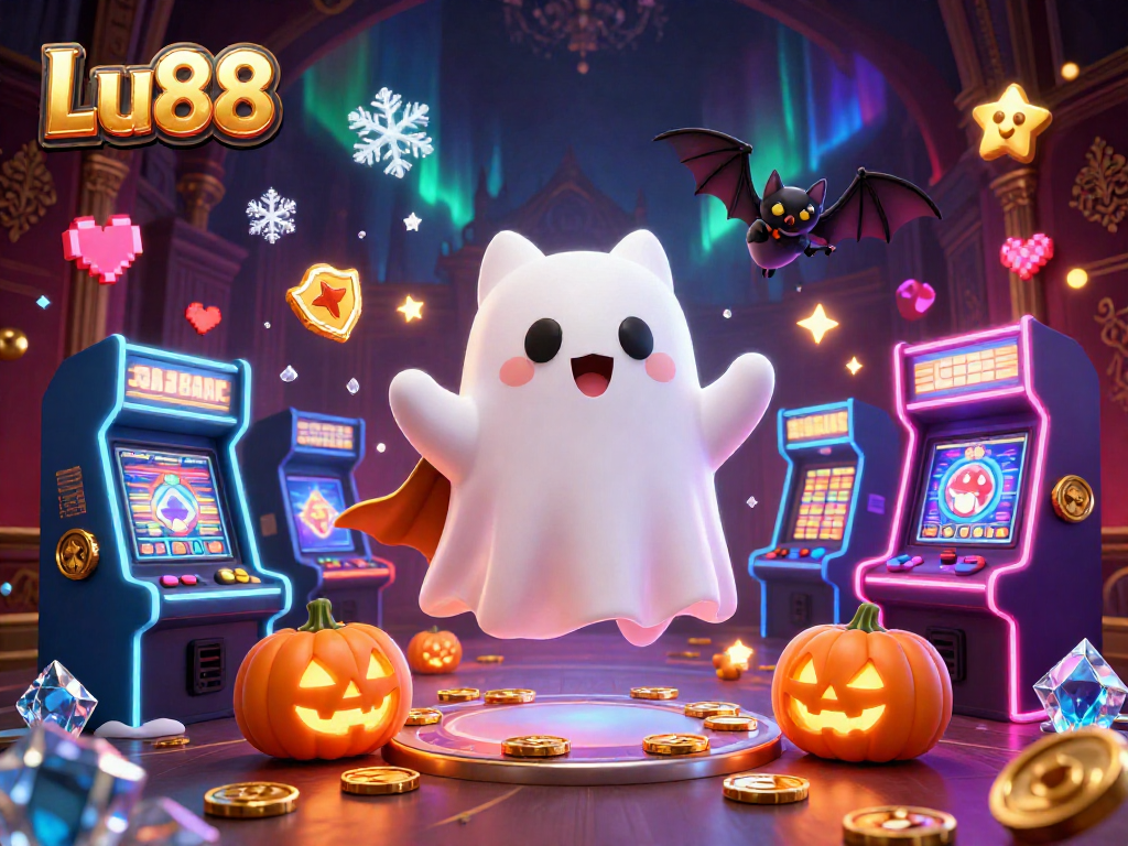Lu88 guides players on a thrilling casino adventure with vibrant characters amidst dazzling gaming elements.