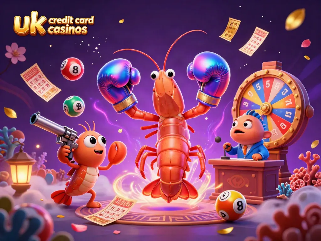 Engage with thrilling gameplay at uk credit card casinos, featuring vibrant lottery elements and colorful characters.