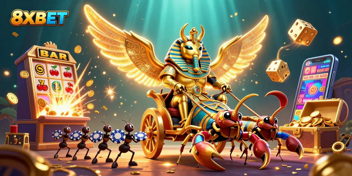 Experience the thrilling jackpots of 8XBET with stunning 3D visuals and casino elements.