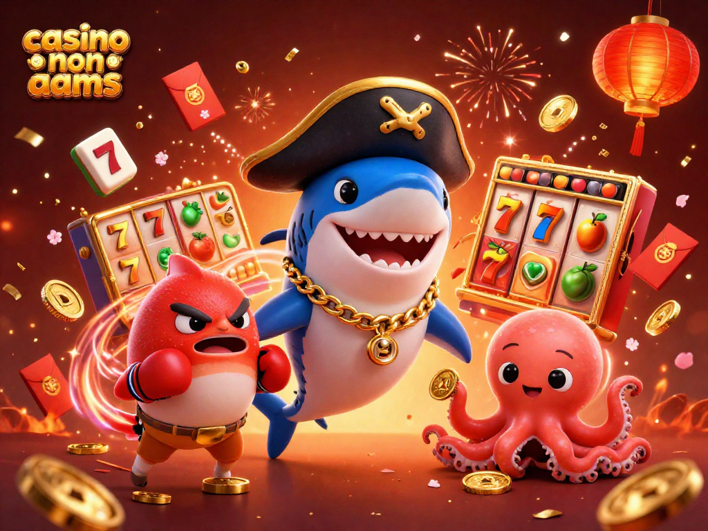 Gioca nei migliori casino non AAMS con l'allegria di un pesce palla e un polpo che brilla di oro.