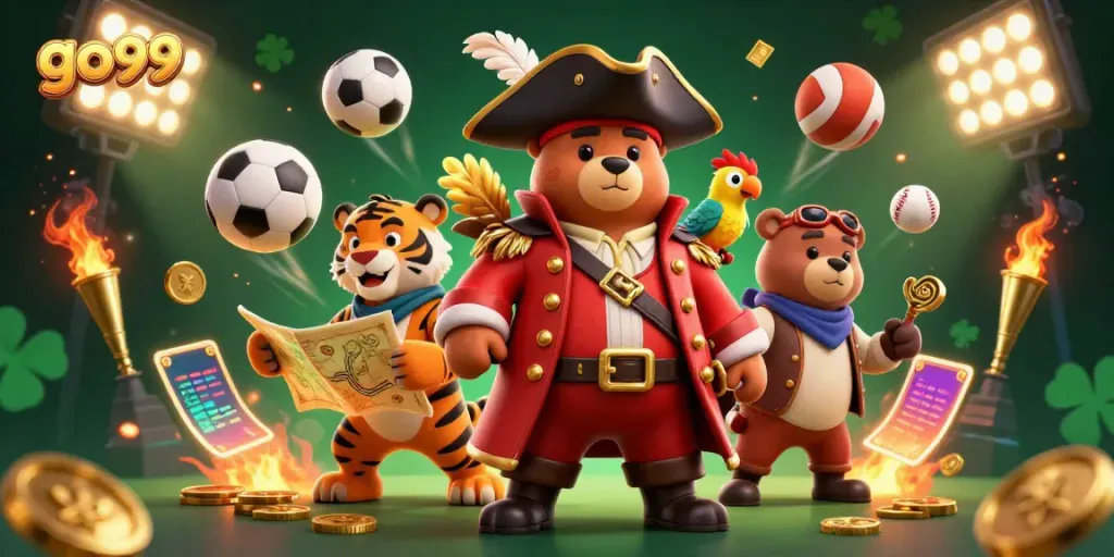 Experience thrilling wins with go99's dynamic 3D casino scene showcasing exciting game elements.