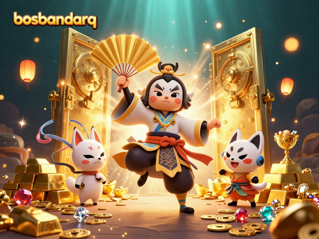 Experience the thrill of bosbandarq with dynamic character action amidst treasures in a casino-themed adventure.
