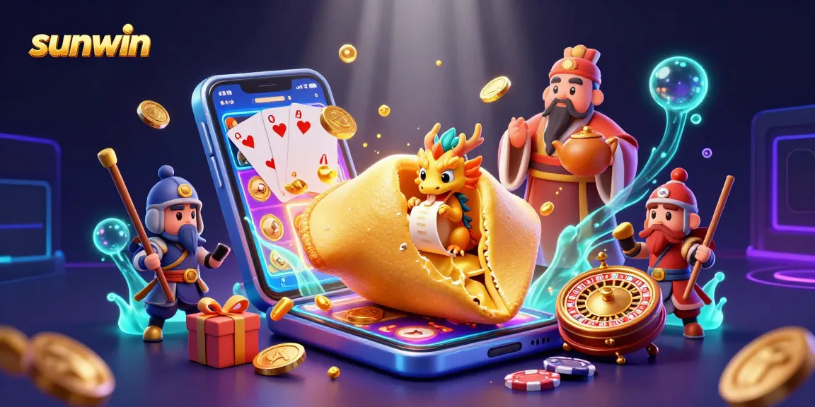 Join sunwin's exciting adventure as a wise dragon reveals fortunes amidst vibrant casino treasures.