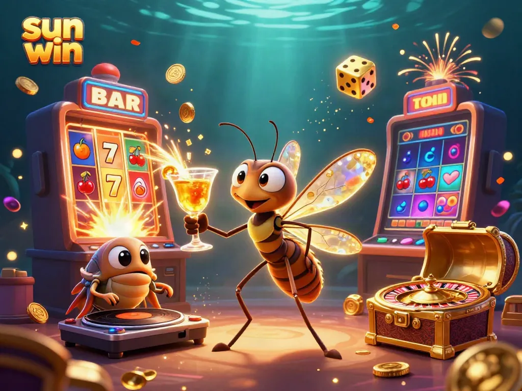 Experience the thrilling sun win casino atmosphere with dynamic characters and vibrant casino elements.