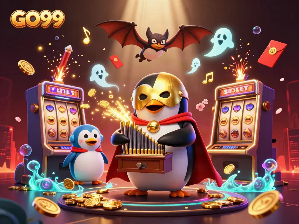 Experience thrilling gameplay at GO99 with a vibrant cartoon casino scene featuring engaging characters and elements.