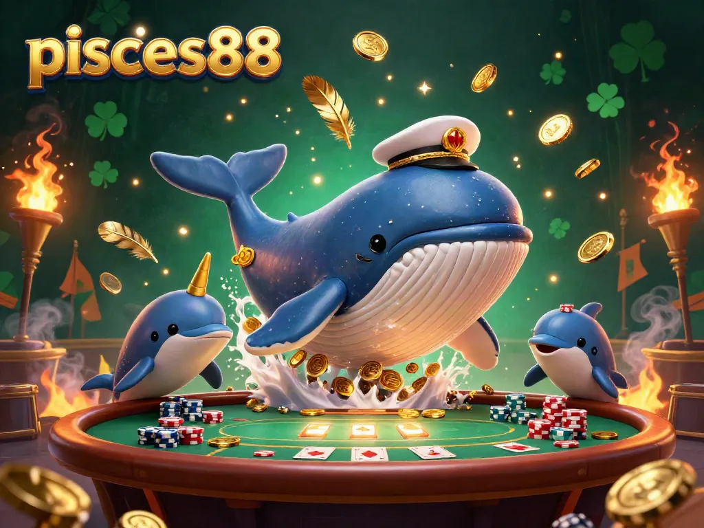Experience the exciting world of pisces88 with a vibrant 3D illustration showcasing playful casino heroes in action.