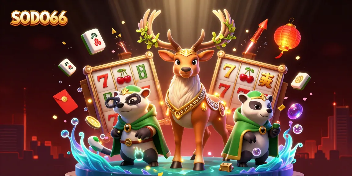 SODO66 offers thrilling slots with a Celtic druid stag and lucky 7s spinning around.