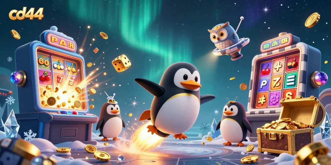 Engage with the dynamic cd44 casino adventure featuring a golden penguin and exciting slots action.
