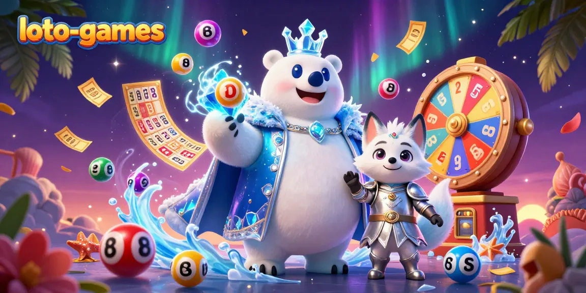 Experience the excitement of loto-games with vibrant lottery elements in a magical casino scene.