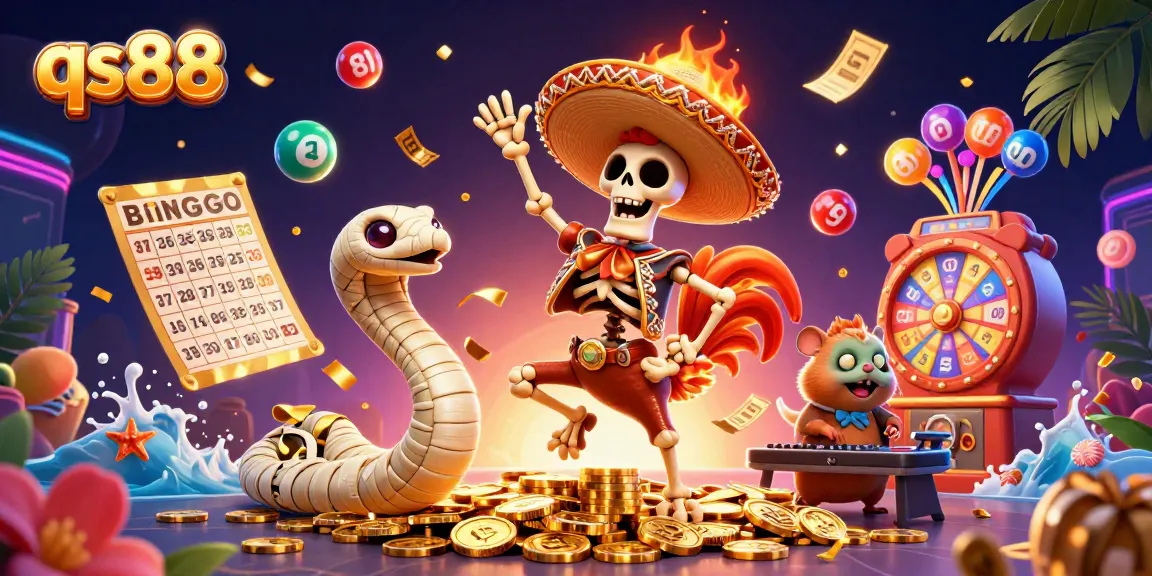 Engage with qs88's vibrant casino scene featuring lively characters, winning excitement, and dynamic game elements.