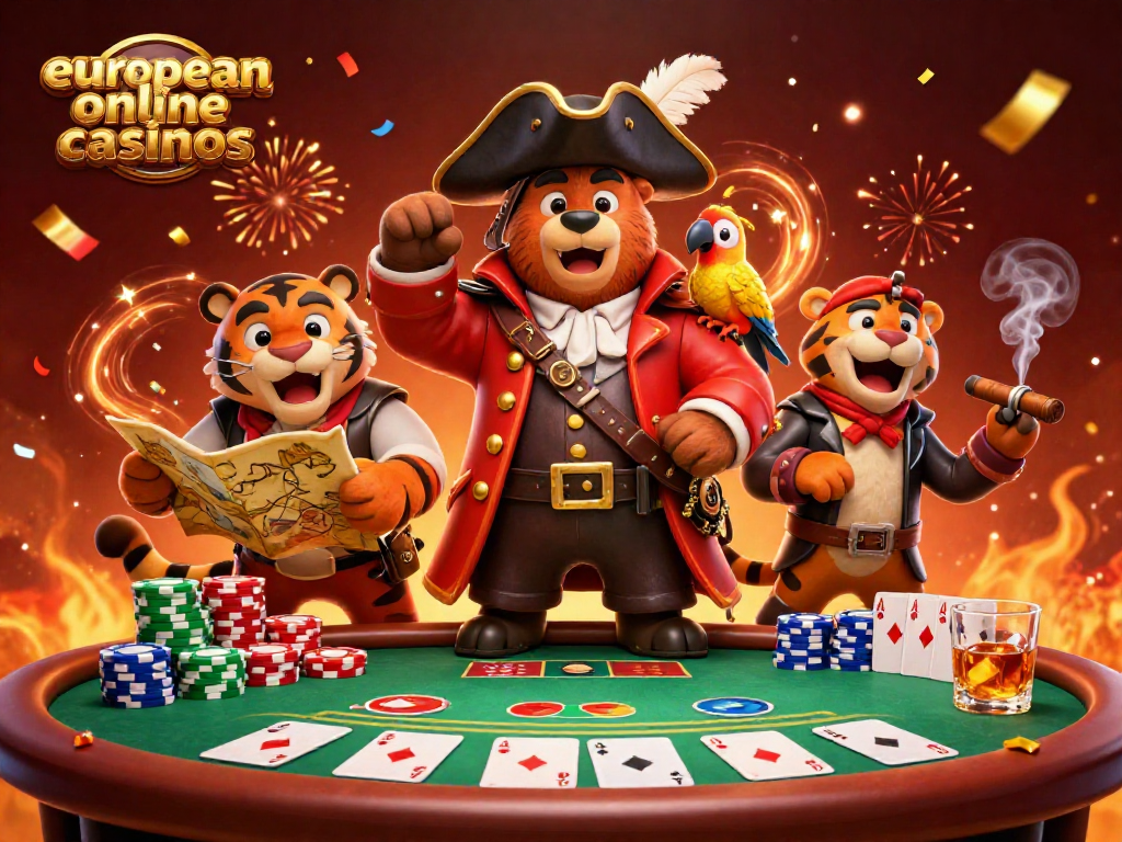Experience thrilling gameplay at european online casinos with energetic pirate adventures and poker excitement.