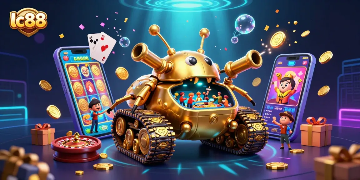 Experience vibrant fun at lc88's miniature casino, complete with confetti cannons and gaming elements.