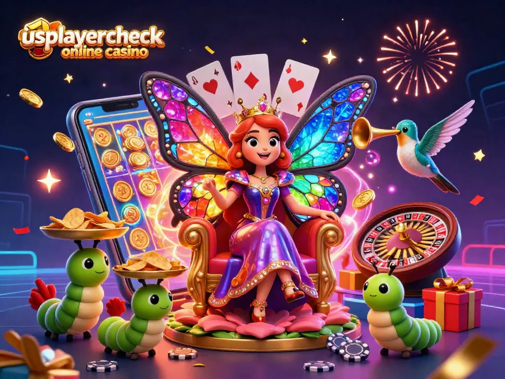 Experience the excitement of usplayercheck online casino with vibrant slot games, stunning characters, and festive elements.