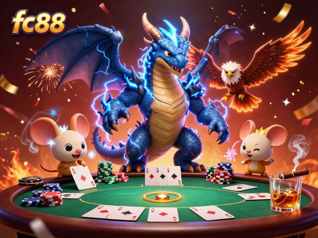 Các biểu tượng của thế giới cá cược fc88 được tạo hình sống động giữa không gian cuồng nhiệt.