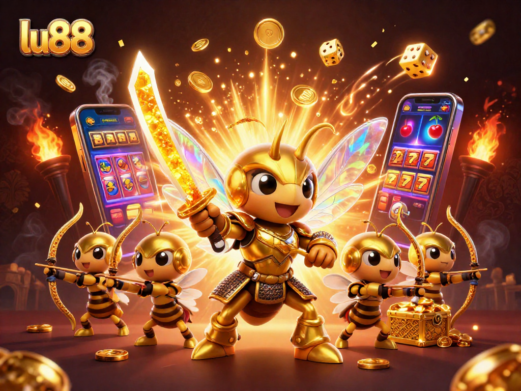 Experience thrilling gameplay at lu88 with a vibrant 3D casino scene showcasing excitement and jackpots.