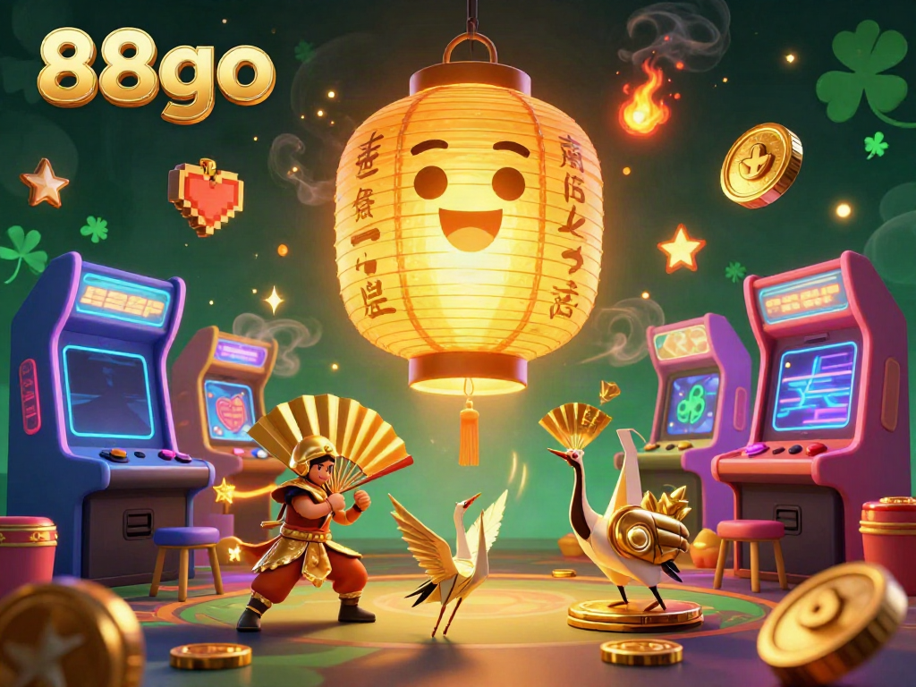 Experience the thrill of gaming at 88go casino with vibrant characters and glowing elements capturing the excitement.