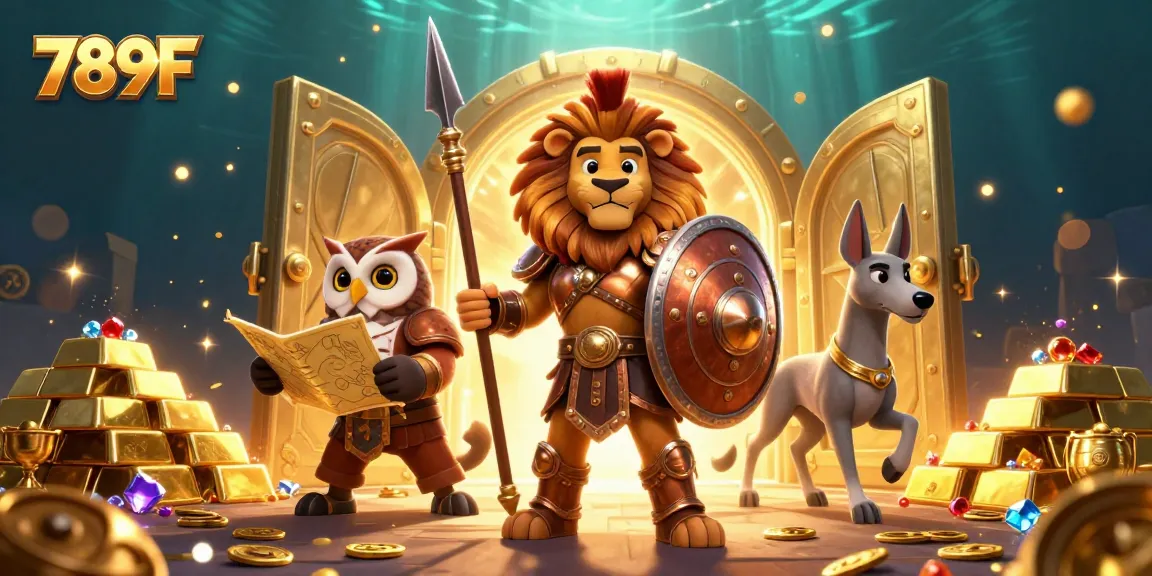 Experience the excitement of 789F with a vibrant 3D casino scene full of treasures.