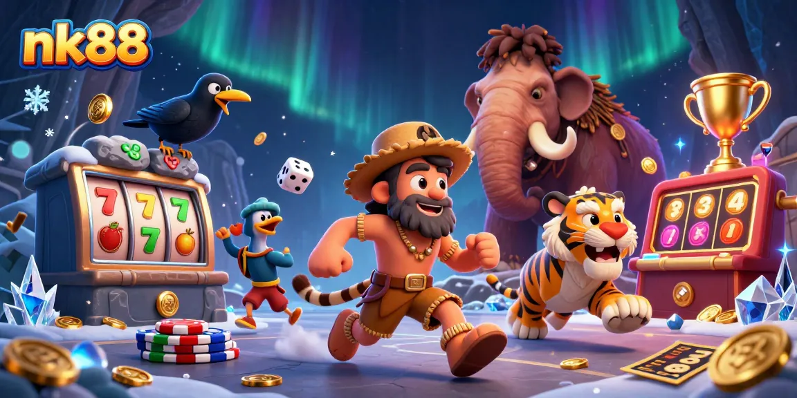 Win with nk88 at a prehistoric casino with cavemen and sabertooth tigers!