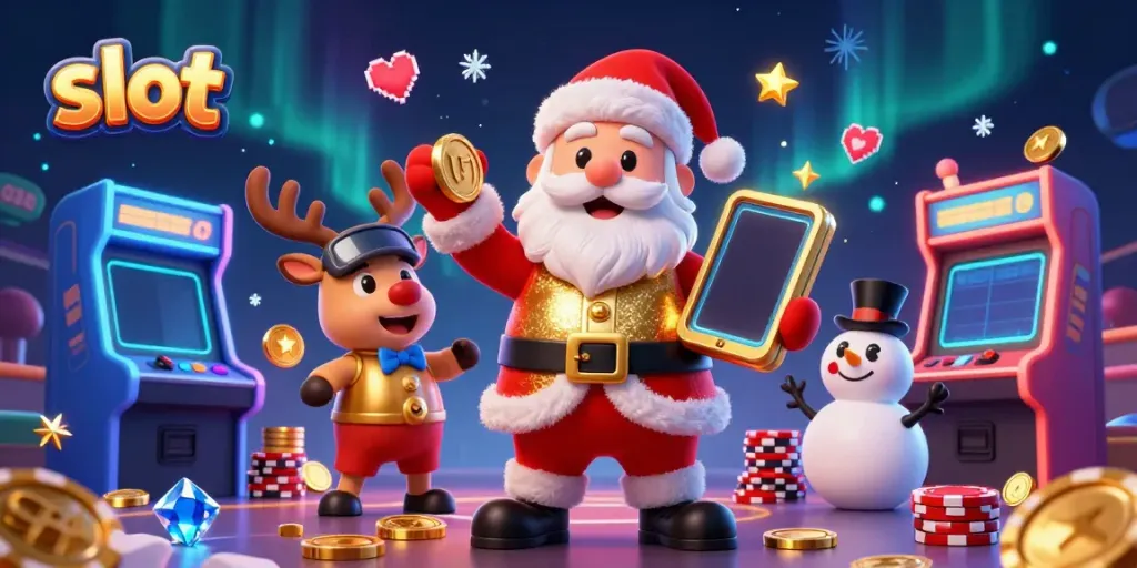 Aktifkan slot dengan Santa, rusa, dan snowman dalam kasino yang berkilau di Indonesia.