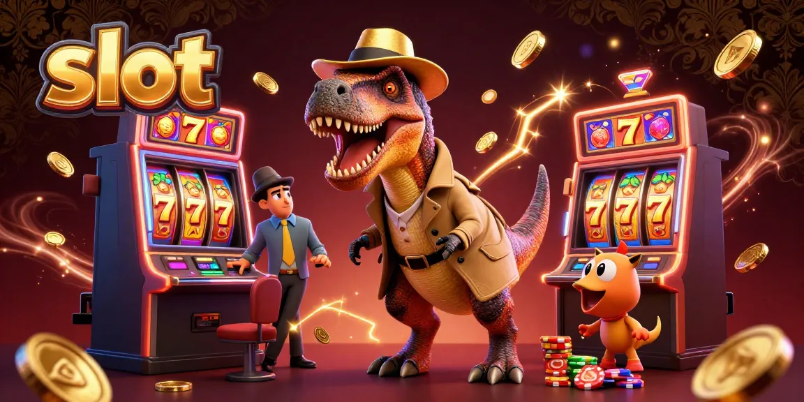Engage with thrilling slot games featuring a velociraptor at a jackpot scene with gold coins.