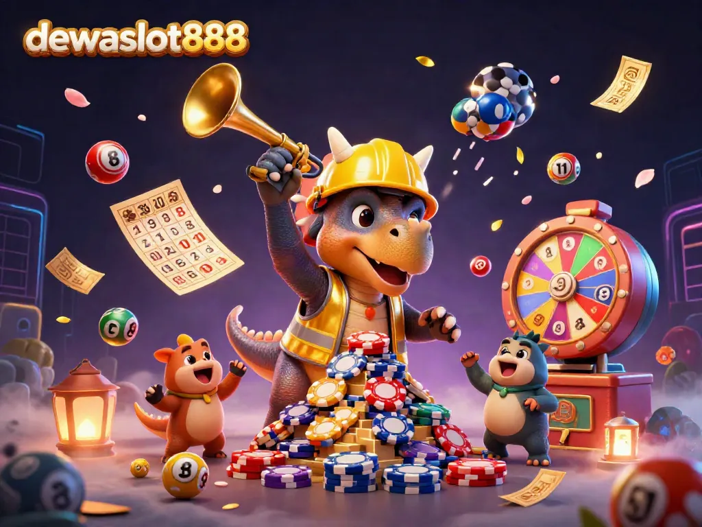 Permainan slot di dewataslot888, triceratops membangun tumpukan chip poker.