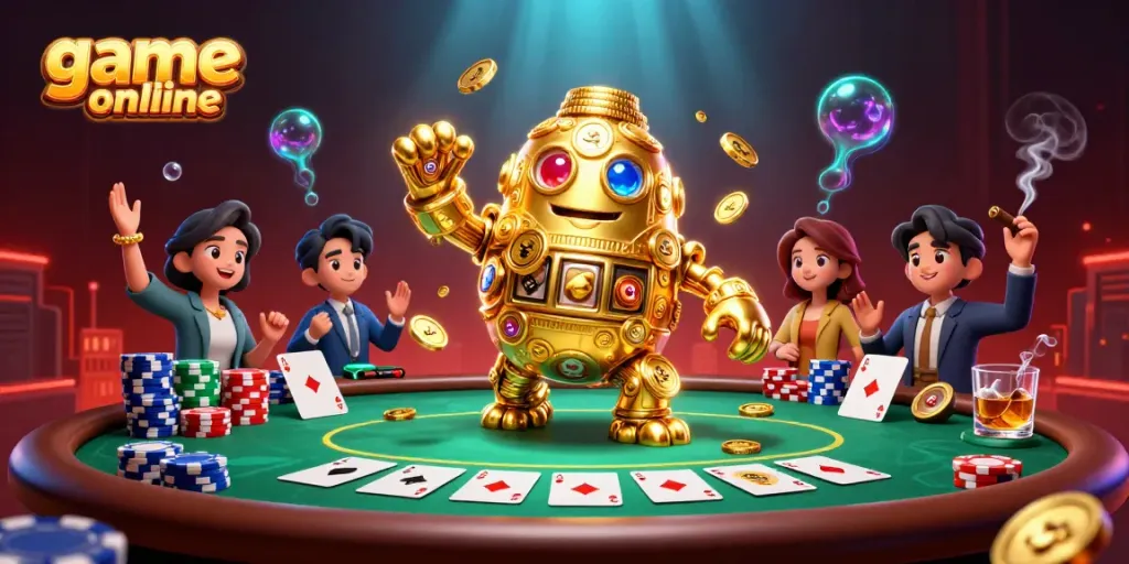 Menang di game online mobile dengan golem emas dan elemen kasino yang menarik.