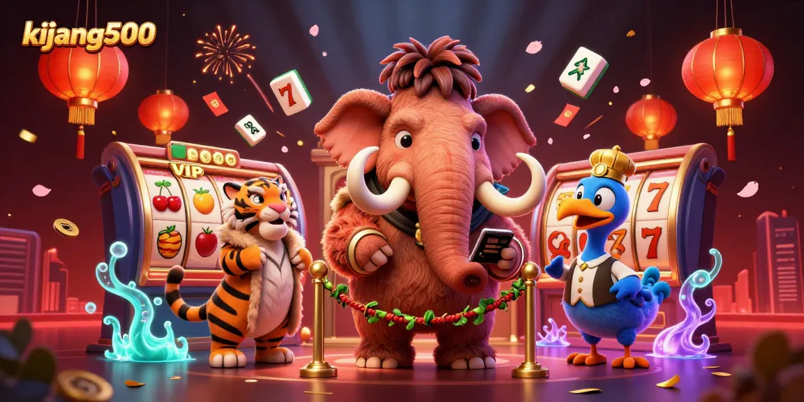 Join the thrilling world of kijang500 as vibrant characters greet guests at the casino entrance.
