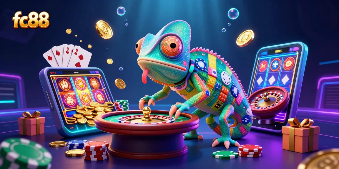Engage with exciting fc88 casino games featuring vibrant chameleon and dynamic slot elements.