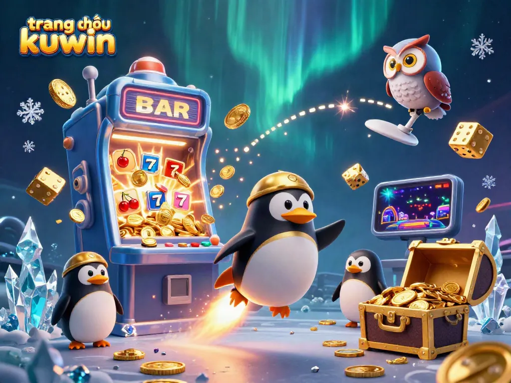 Engage with the vibrant world of trang chủ kuwin while the golden penguin rockets through a cosmic casino theme.