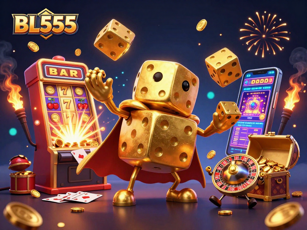 Engage with BL555's thrilling casino experience featuring vibrant characters and dynamic gaming elements.
