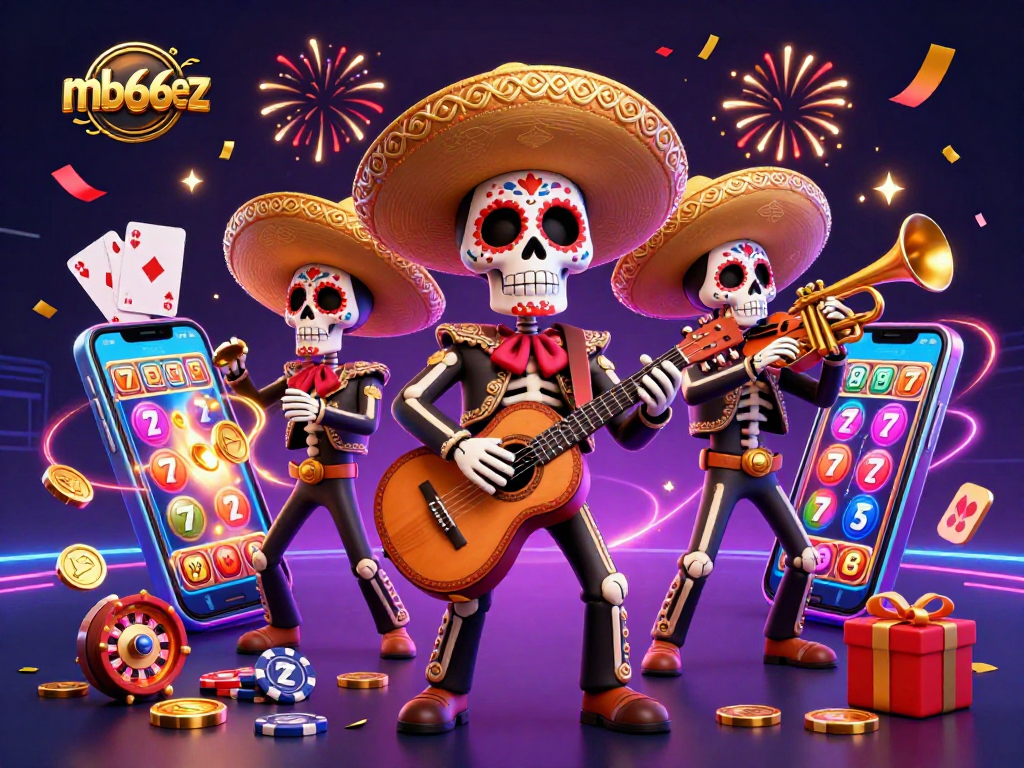 Engage with mb66ez through a vibrant slot game experience featuring animated mariachi characters.