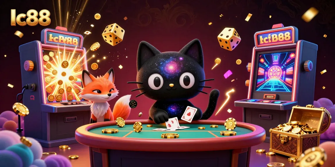 Experience thrilling gameplay at lc88 with vibrant slots and cosmic charm in this captivating casino scene.