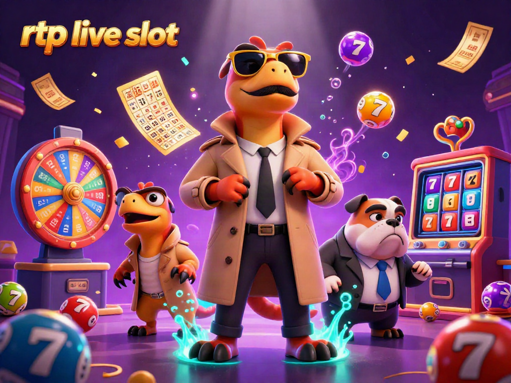 Experience the excitement of rtp live slot action with raptors in a trench coat entering a VIP casino.