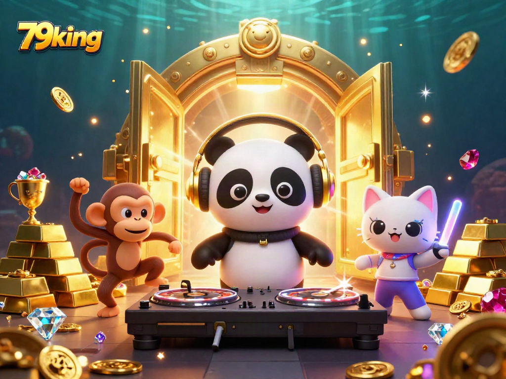 Experience exciting gameplay at 79king with vibrant characters and sparkling casino treasures.