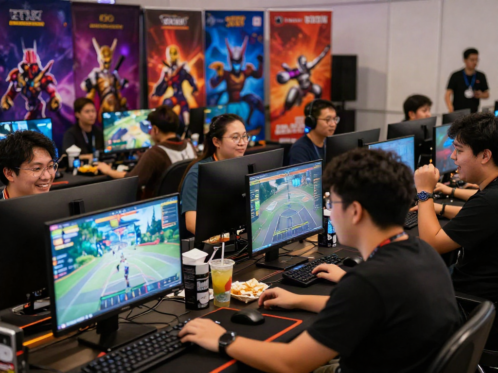 Exciting gaming experience at the hargatoto festival with friends.