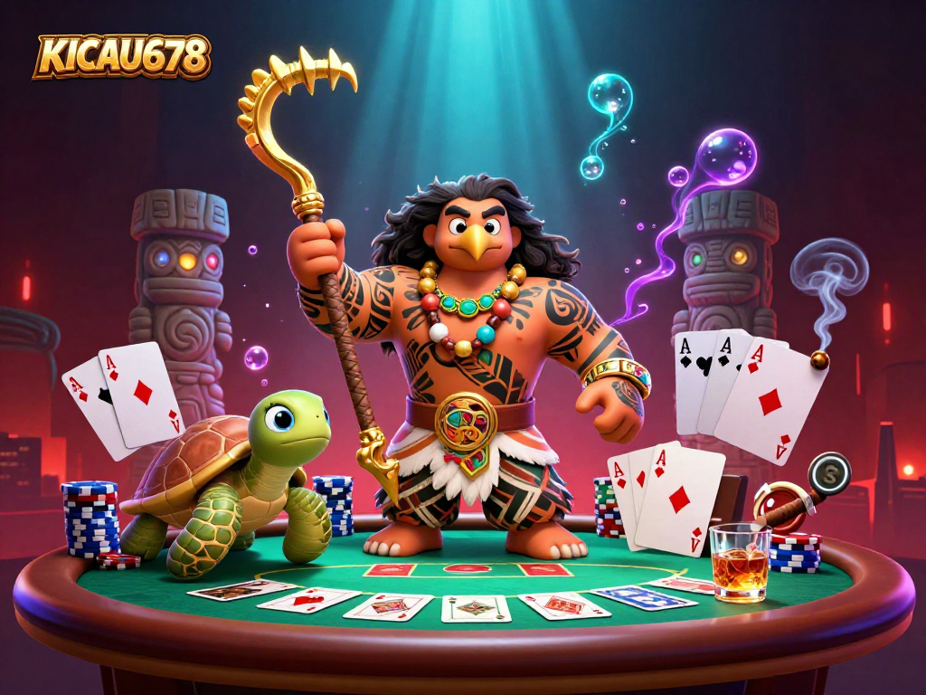 KICAU678 players enjoy an immersive poker experience with vibrant characters and casino elements.