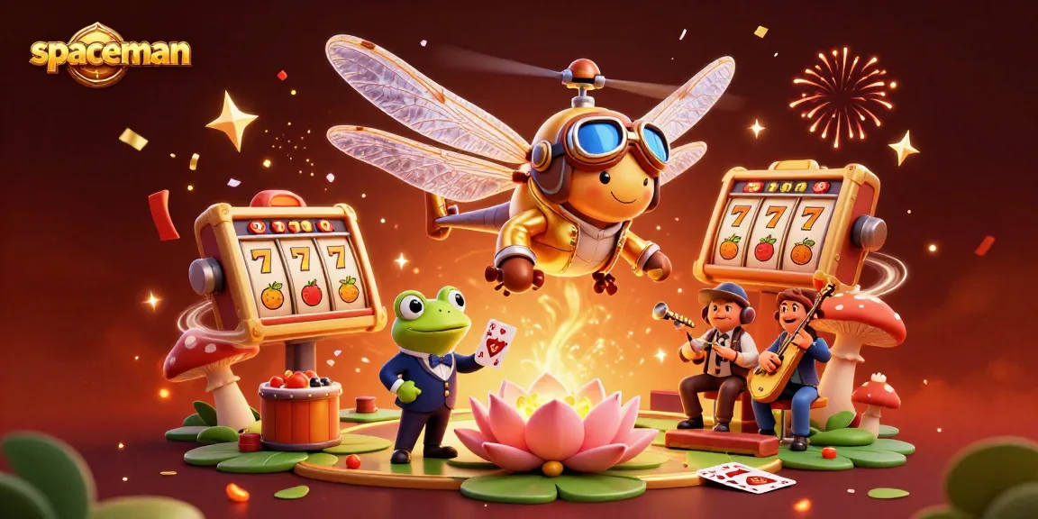 Experience excitement with spaceman in this lively casino scene showcasing vibrant slot game elements.